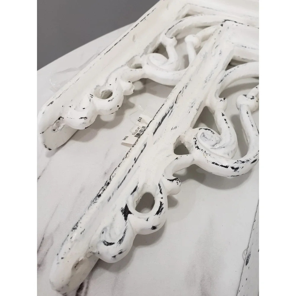 4 Pottery Barn Open Scroll Wall Bracket White 8x9 LOT cottagecore victorian SET